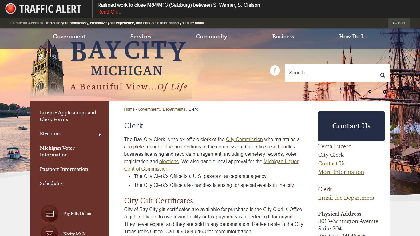 Clerk | Bay City, MI